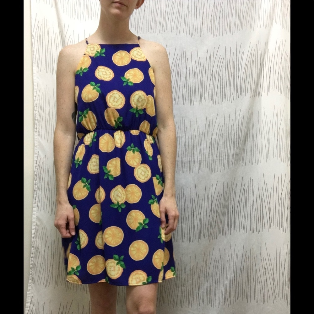 ModCloth Everly Orange Print Dress M